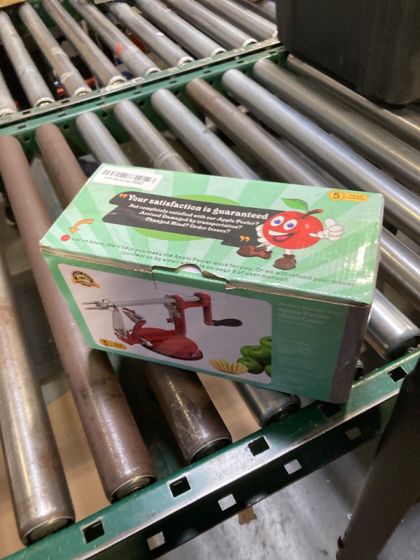 Photo 1 of Apple Peeler Corer, Long lasting Chrome Cast Magnesium Alloy Apple Peeler Slicer Corer with Stainless Steel Blades and Powerful Suction Base for Apples and Potato(Red)
