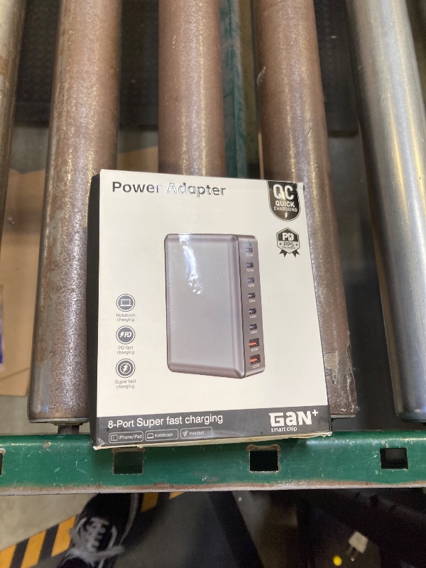 Photo 1 of 500W Fast Charging 8 Port USB C Charger Block with Nylon Fast Charging Cable, Multi-Device Charging Station Wall Desktop Charger with GaN ? Technology, USB-C Charger Adapter for MacBook/iPad/iPhone 16