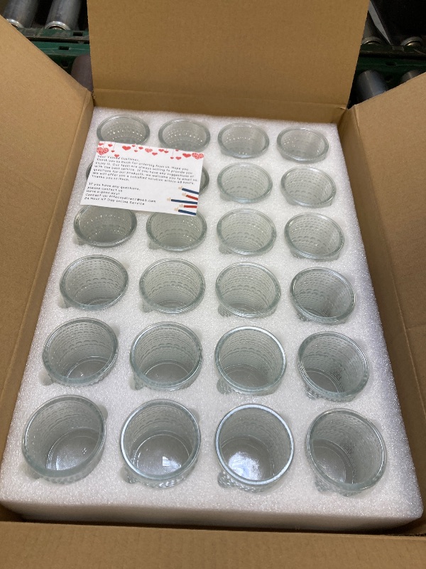 Photo 1 of 24 Pack Clear Glass Votive Candle Holders, Vintage Candle Holder for Floating Candle, Tealight Candle Holder for Table Centerpieces Home Bridal Shower Birthday Christmas Wedding Party Table Decoration