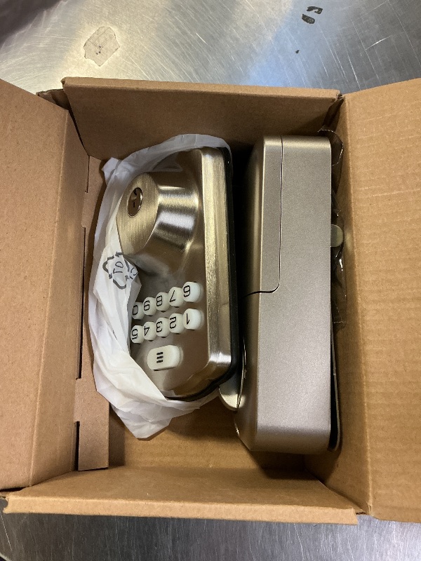 Photo 1 of Veise Keyless Entry Door Lock with 2 Lever Handles - Electronic Keypad Deadbolt, Easy Installation Digital Smart Front Door Lock Set, Satin Nickel