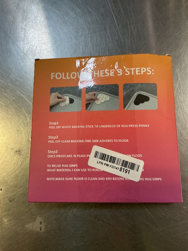 Photo 1 of [12 Pack] Rug Pad Gripper, Double Sided Non-Slip Rug Pads Rug Tape Stickers Washable Area Rug Pad Carpet Tape Corner Side Gripper for Hardwood Floors and Tile