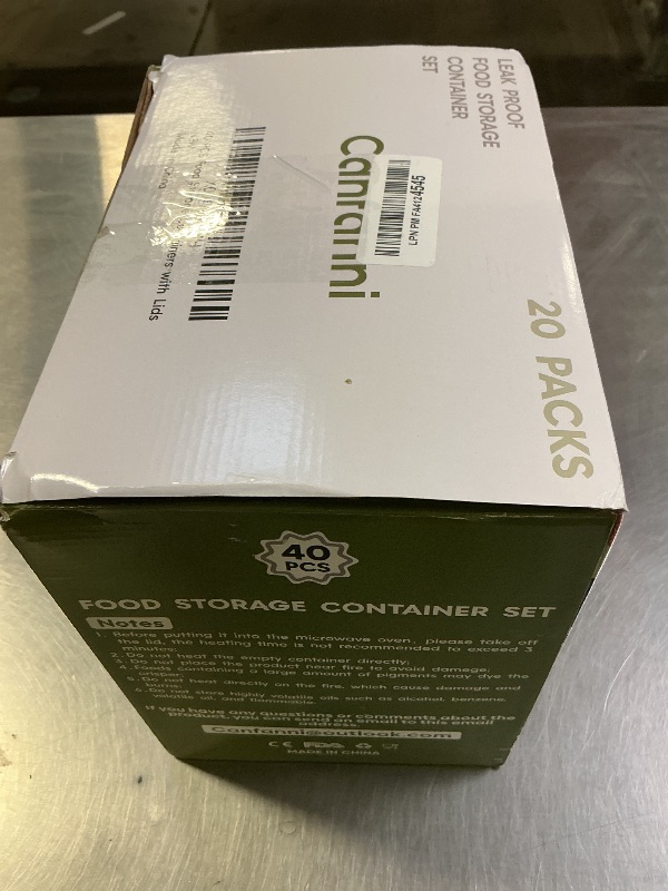 Photo 1 of 40 Piece Food Storage Containers with Lids(20 Containers & 20 Lids), BPA-Free Plastic Food Containers for Kitchen Storage and Organization, Leak Proof Meal Prep Container, Includes Labels & Pen