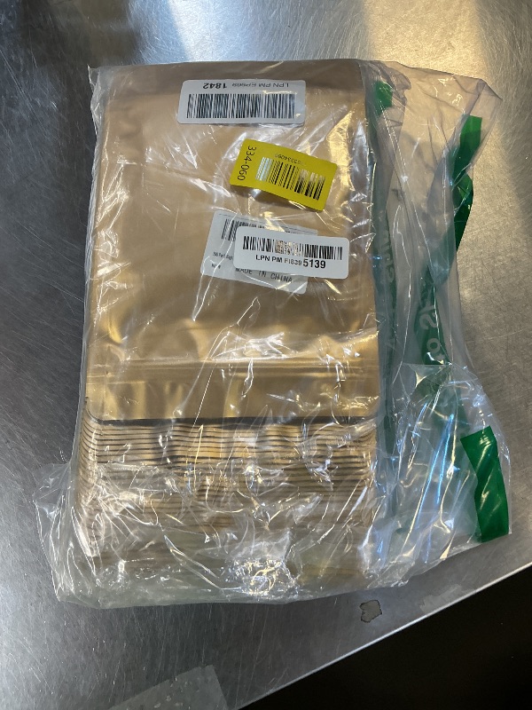 Photo 1 of 100 Pack Smell Proof Bags, Resealable Mylar Bags with Matte Window, Foil Pouch Stand-up Bags for Food Self Sealing Storage, Scratch Resistant Hand Storage Bags. (Gold, 6.3×9.4 Inch)