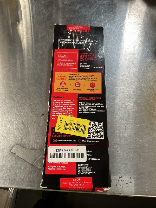 Photo 1 of (New) Work Orthotic Insoles - Anti Fatigue Medium Arch Support Shoe Insert Men Women - Plantar Fasciitis Flat Feet - Relieve Foot Pain - Work Boot Insoles Standing All Day (XL, Blue Lines)