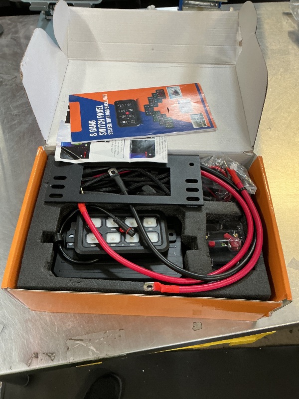 Photo 3 of DaierTek 8 Gang Switch Panel RGB LED Lighted Multi-Function Switch Pod Toggle Momentary Pulsed Touch Control Switch Panel Dimmable for Car ATV UTV Boat Marine