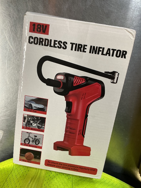 Photo 1 of DIYtoolifz 150PSI Tire Inflator Portable Air Compressor: Cordless Air Pump Compatible with Milwaukee 18V Battery - Car Tire Pump with LCD Display & LED Light for Auto, Motorcycles(Bare Tool)