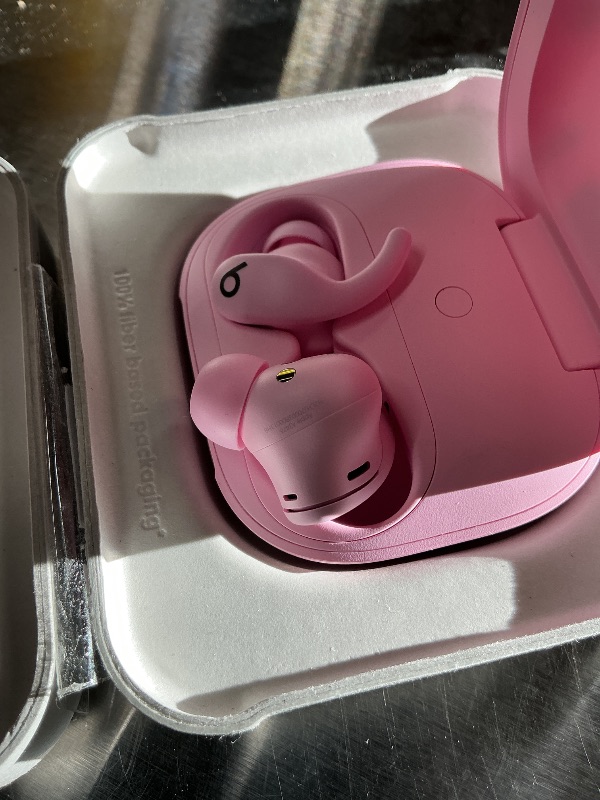 Photo 1 of *SEE CLERK NOTES* Beats Powerbeats Fit - Wireless Noise Cancelling Workout Earbuds with Secure-Fit Wingtips, Up to 30-Hour Battery Life, Sweat & Water Resistant, Apple & Android Compatible - Power Pink