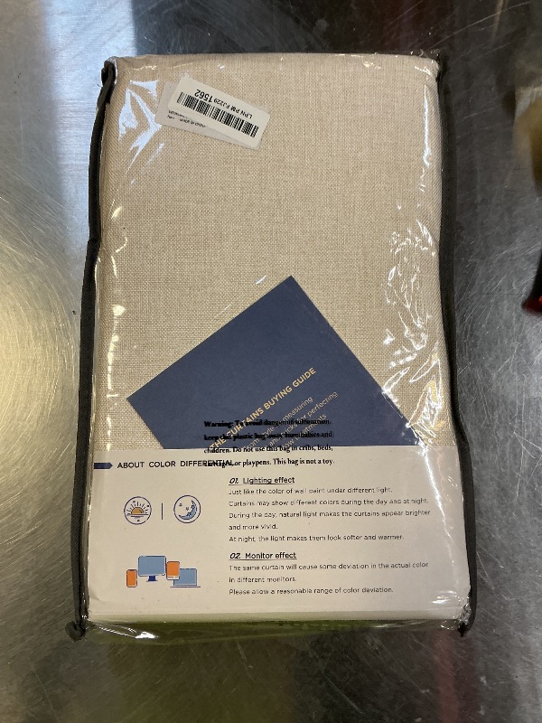 Photo 1 of 100% Blackout Shield Linen Blackout Curtains for Bedroom 84 Inches Long, Back Tab/Rod Pocket Living Room Drapes, Thermal Insulated Blackout Curtains 2 Panels Set, 50" W x 84" L, Cream