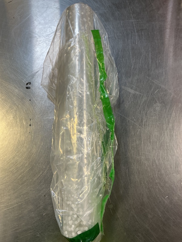 Photo 1 of 100 ftx34 in Extra Wide Clear Cellophane Wrap Roll with Irregular White Dot, Transparent Thicker Cellophane Roll, Gift Baskets Wrap Cellophane Film for Treats, Gifts, Holiday, Christmas Wrapping