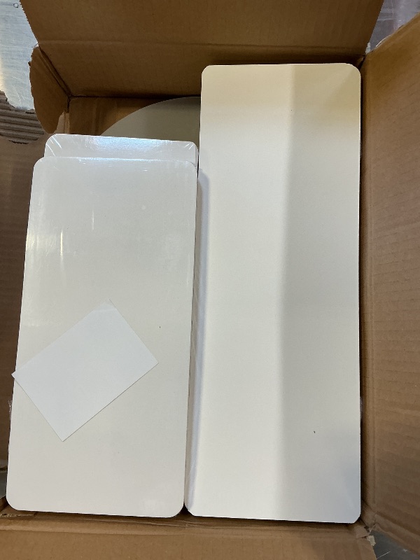 Photo 1 of Dyna-Living Cylinder Stands for Party 7PCS Foldable Cylinder Pedestal Stands Display for Wedding, Cake Pedestal Stand with Acrylic Plate, Round White Cylinder Column Table Roman Pillar for Wedding