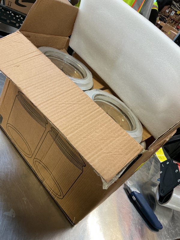 Photo 1 of 1 Gallon Glass Cookie Jar - Large Food Storage Container with Airtight Lid - Keep Fresh Flour, Chewy Pet Treats, Candy, Dried Foods, Detergent Pods for Your Kitchen or Laundry Room- Pack of 2