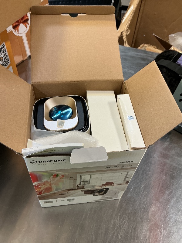 Photo 1 of ?Auto Focus&1080P?Magcubic Mini Smart Projector with 4K Support, Portable Projector with Wifi and Bluetooth, 5W Speaker, Built in Apps, Voice Control, Outdoor Movie Projector