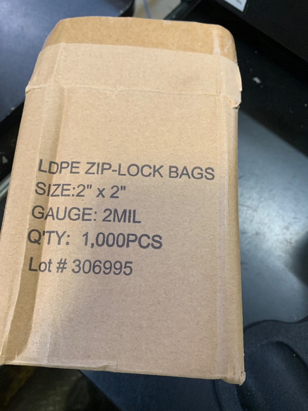 Photo 1 of 1000 Count - 2" x 2" Small Zip Bags, Mini Reclosable Zipper Baggies, 2 Mil, Clear Plastic Resealable Storage Bags with Zip Top Lock for Packaging Jewelry, Pills, Buttons, Candy, Seeds, Powders - GPI