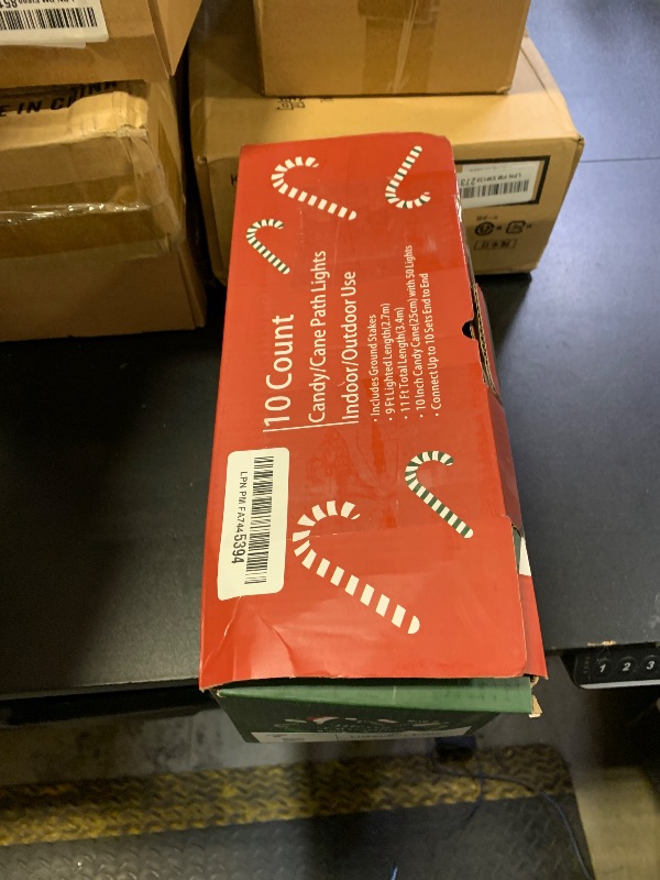Photo 1 of 10" Christmas Candy Cane Lights (10PCS) for Landscape Decoration,Red & White Pathway Makers Lights (Include Stakes)