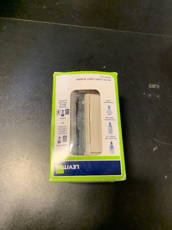 Photo 1 of Leviton Decora Slide Dimmer Switch for Dimmable LED, Halogen and Incandescent Bulbs, DSL06-1LZ, White with Ivory and Light Almond Faceplates