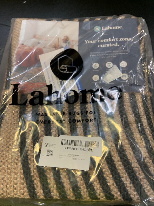 Photo 1 of Lahome Modern Rainbow Easy Jute Rug, 3x5 Washable Rugs for Entryway Farmhouse Black Patio Carpet, Non Slip Indoor Door Mat Contemporary Outdoor Porch Carpet for Laundry Guestroom Room Decor