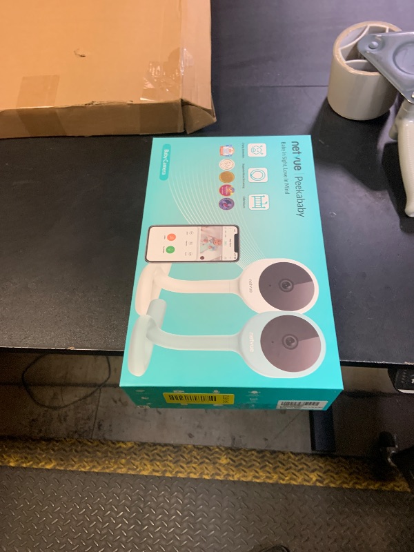 Photo 1 of NETVUE Peekababy Baby Camera with Wireless Audio, Adjustable Crib Mount Monitor, Works via 2.4GHz Wi-Fi for Wide Coverage & Stable Connection, Smart App, Two-Way Talk, No Screen (White)