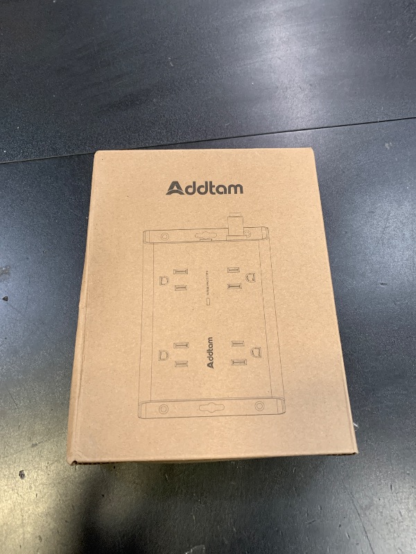 Photo 1 of 10FT Flat Plug Extension Cord with Multiple Outlets, Surge Protector Power Strip 10 ft Cord, 8 Outlets 4 USB Ports (2 USB C), Multi Outlet Wall Plug for Home Office College Dorm Room Essentials