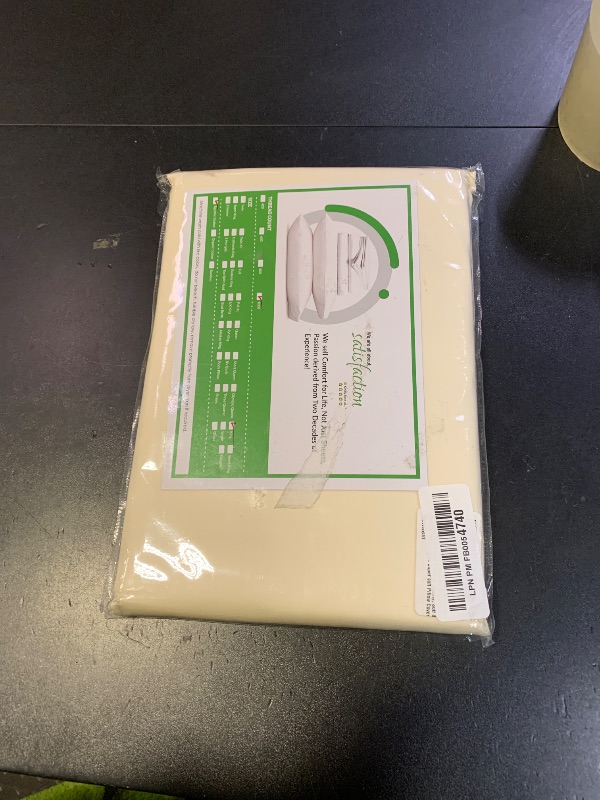 Photo 1 of 1000 Thread Count 100% Egyptian Cotton King Pillowcase Set - Long Staple Ivory Premium Quality, Soft & Cooling, Wrinkle Free, Breathable Cover