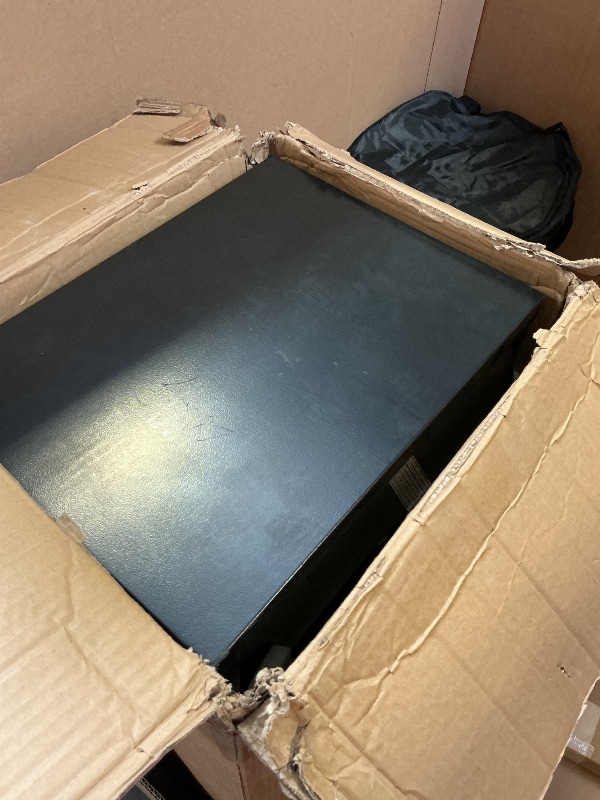 Photo 1 of Merapi Parcel Drop Boxes for Outside, 15.24" x 11.42" x 35.47" Cold-Rolled Sheet Package Delivery Boxes, Anti-Theft Lockable Parcel Storage Box for House, Porch, Curbside, Black