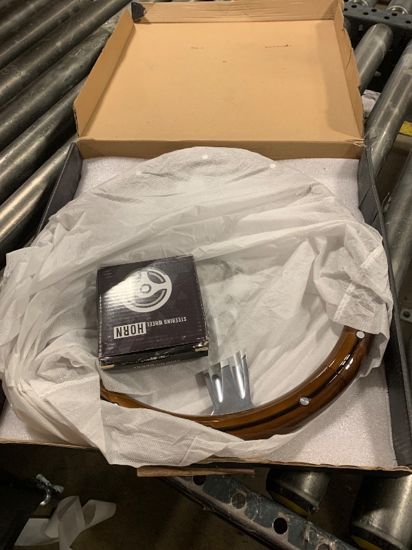 Photo 1 of 14" Billet Steering Wheel Wood Half Wrap Compatible with Ford Bronco F100 F150 CARS TRUCKS