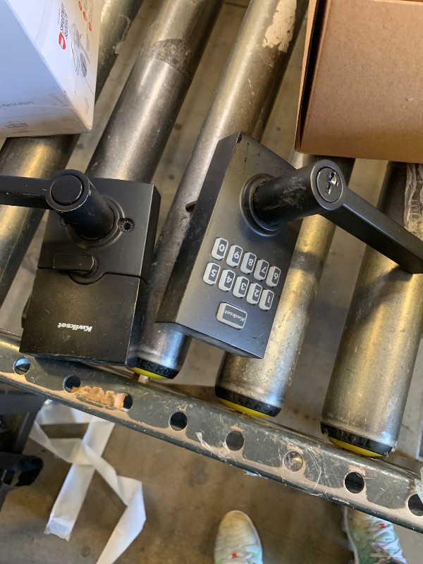 Photo 1 of Kwikset SmartCode 917 Keypad Keyless Entry Residential Electronic Lever Lock Deadbolt Alternative with Halifax Door Handle, SmartKey Security, Matte Black Contemporary