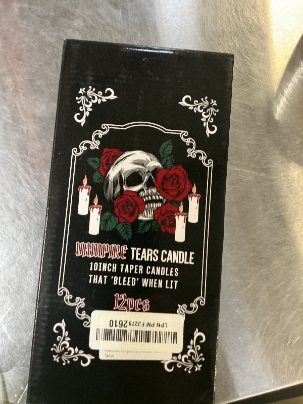 Photo 1 of 12PCS 10-Inch Black Bleeding Taper Candles,Vampire Tears Taper Candles- Unscented Ideal for Halloween, Christmas, Rituals, and Themed Party Decor