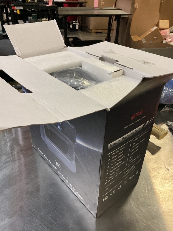 Photo 1 of ?Buit-in Google TV & Voice Control?Smart Projector with WiFi 6 and Bluetooth, 4K Support Movie Outdoor Projectors Compatible with Netflix/Prime Video/YouTube, Auto Focus Home Proyector (Grey)