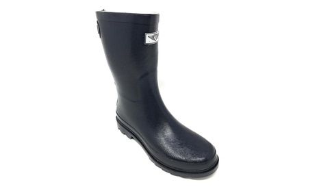 Photo 1 of Forever Young Women's Short Rainboots with Back Zipper - Navy - Size 11
