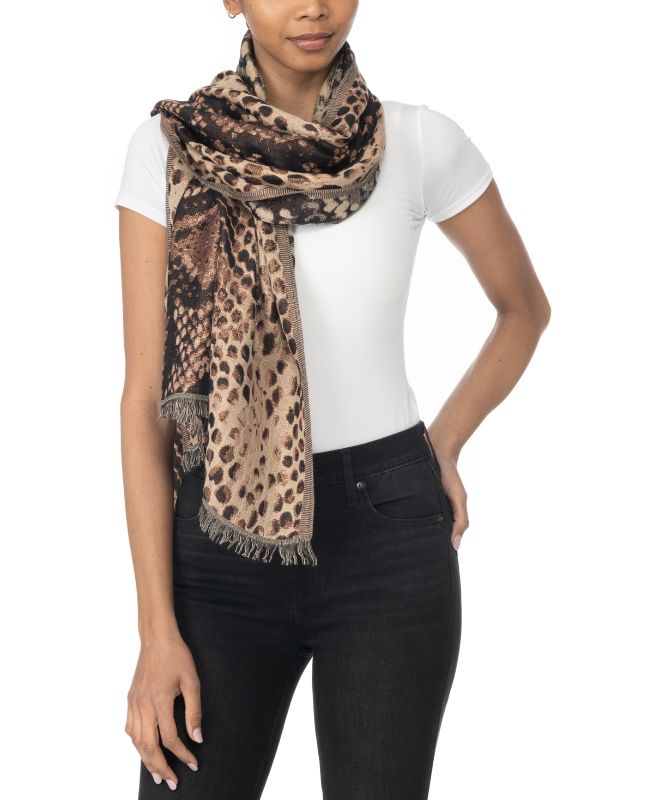 Photo 1 of INC Women's Animal Jacquard Wrap - Neutral