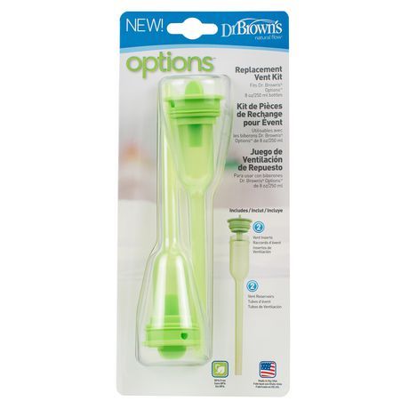 Photo 1 of Dr. Brown's Natural Flow Narrow Options 8 Oz. Bottle Replacement Vent Kit in Green