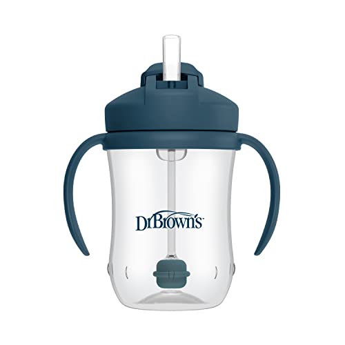 Photo 1 of Dr. Brown’s Milestones Baby’s First Straw Cup Training Cup with Weighted Straw 9oz/270ml Dark Blue 6m+