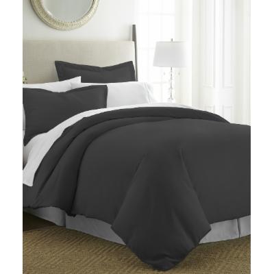 Photo 1 of Soft Essentials Premium Ultra Soft Solid Duvet And Pillow Cover 3 Piece Set - Black - Full & Queen Size