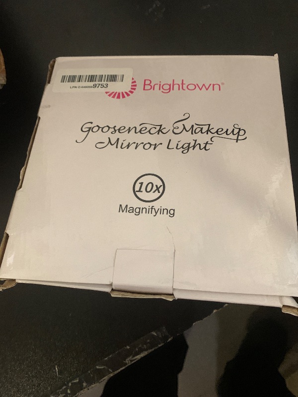 Photo 1 of 10x Magnifying Mirror with Light, Flexible Gooseneck Make up Mirror with Lights and Magnification, Battery Operated Cordless with Suction Cups for Wall Bathroom