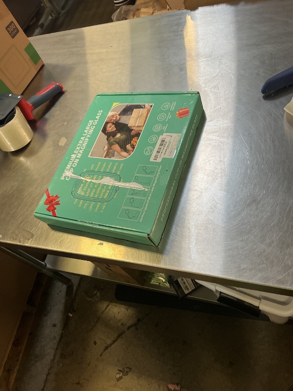 Photo 1 of 10X 30X Extra Large Magnifying Glass with Light and Clamp, Rectangle Hands Free Magnifier with 5 Color Modes, Adjustable LED Lighted Magnifying Desk Lamp for Reading Close Work Craft Painting (Black)