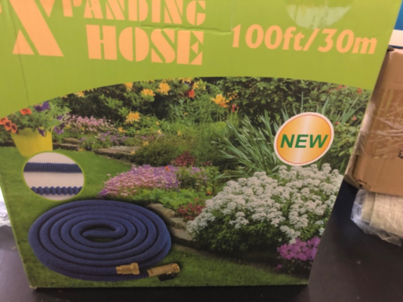 Photo 1 of 100 FT Garden Hose Expandable Hose-2025 Upgraded Flexible Water Hose, Car Wash Hose with Extra-Strong Brass Connectors,Superior Strength-4-Layers Latex - Kink-less Lightweight Expanding Hose
