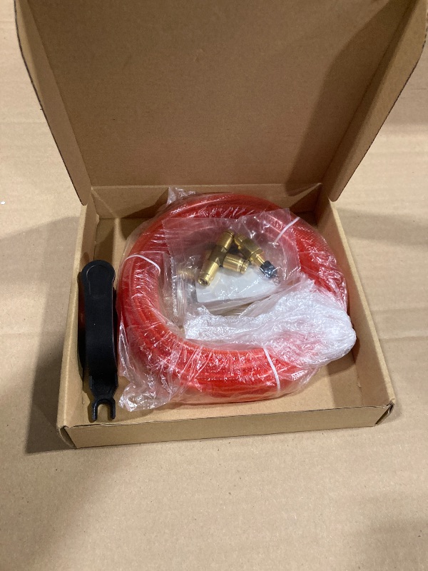 Photo 1 of 1/4 DOT Air Line Kit for Spring Bag Suspension, Include Truck Trailer Brass DOT Air Brake Line Fittings -Schrader Valves,1/4 NPT Elbow Fitting,Union Tee and and 20 Feet Tubing