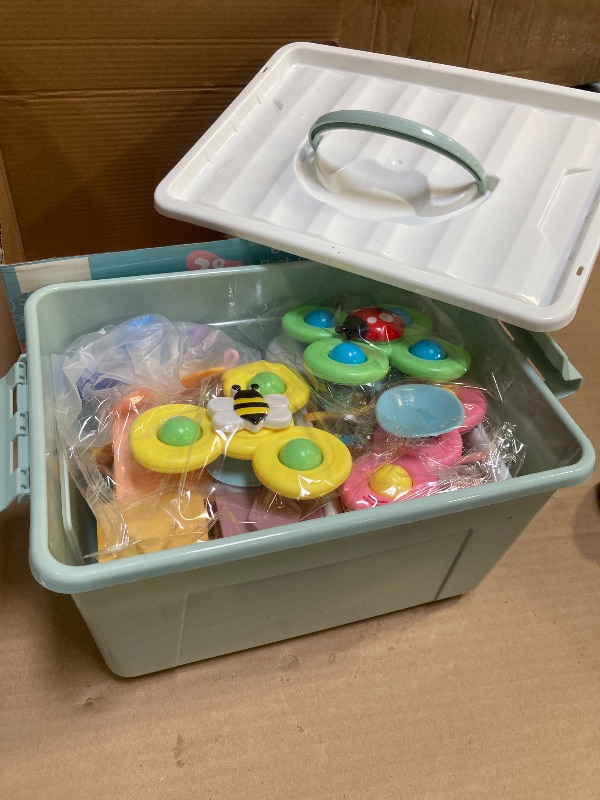 Photo 1 of 6 in 1 Baby Toys 6 to 12 Months, Montessori Toy for Toddlers 1-3, Infant Teething Babies Toy Stacking Blocks Rings Pull String Toy Sorter Sensory Bin