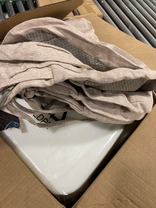 Photo 1 of AAAAAcessories D-Shaped Chair Cushions, 2" Thick Dining Chair Pads with Ties and Removable, Machine-Washable Cover, 17" x 16", Set of 6, Oatmeal Beige