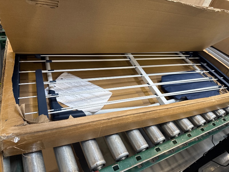 Photo 1 of APEXCHASER Clothes Drying Rack - Foldable Laundry Rack Indoor Outdoor, Gullwing Drying Rack Clothing with 10pcs Clips + Bag, Collapsible Space-Saving Clothes Rack for Drying Towels Dolls, White