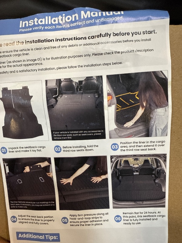 Photo 1 of 3PCS Waterproof SUV Cargo Liners -Black