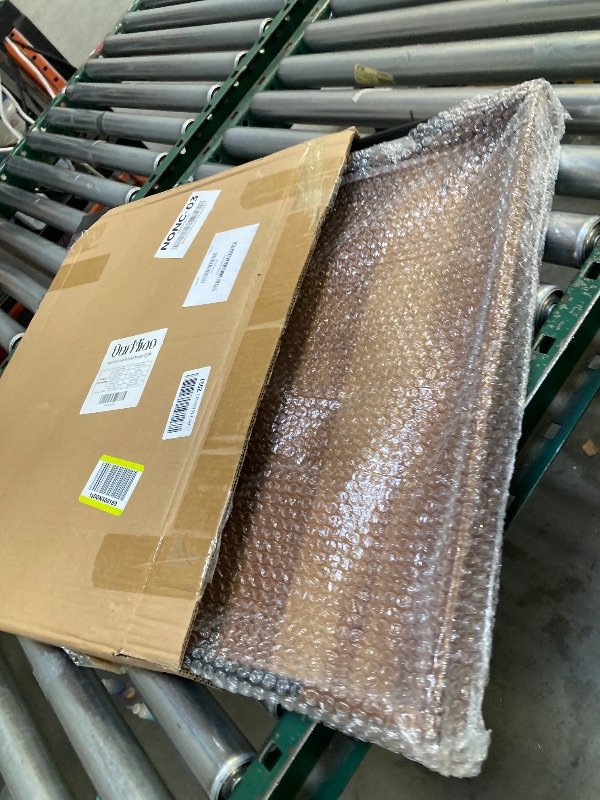 Photo 1 of 22 Inches Acacia Wood Serving Tray with Metal Handles, Large Wooden Rectangle Ottoman Tray, Decorative and Durable Design for Living Room Coffee Table Couch Kitchen