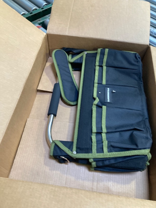 Photo 1 of 20In Electrician Tool Bag, Foldable Bags For Men Heavy Duty, Open Top Tool Tote, 30 Pockets Can Hold Many fittings, Organizer Stainless Steel Handle and Removable Shoulder Strap