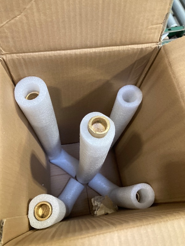 Photo 1 of 5-Candle Cast Iron Metal Candelabra Candlestick Holders 15 inch Tall Candle Holder Wedding Event Candelabra Candle Stand Brass Gold