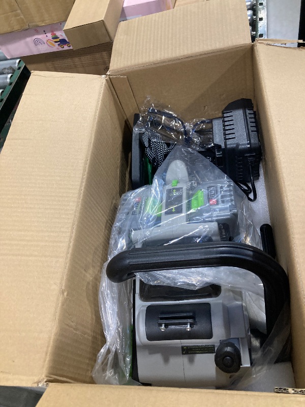 Photo 1 of 16 Inch Brushless Electric Chainsaw with 2 x 4.0Ah 21V Battery, Tool-Free Chain Tensioning, Instant Chain Brake & Transparent Oil Tank – Tools for Tree Trimming & Wood Cutting