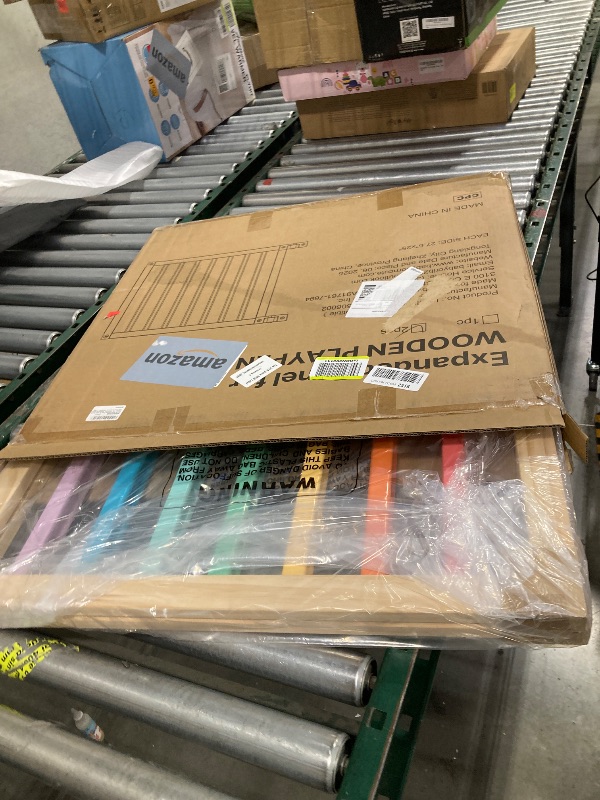 Photo 1 of 2PCS Expanded Panel for Baby Wooden Playpen with Connectors, Changeable Wooden Play Fence Accessories (Multicolor, 2 Panel