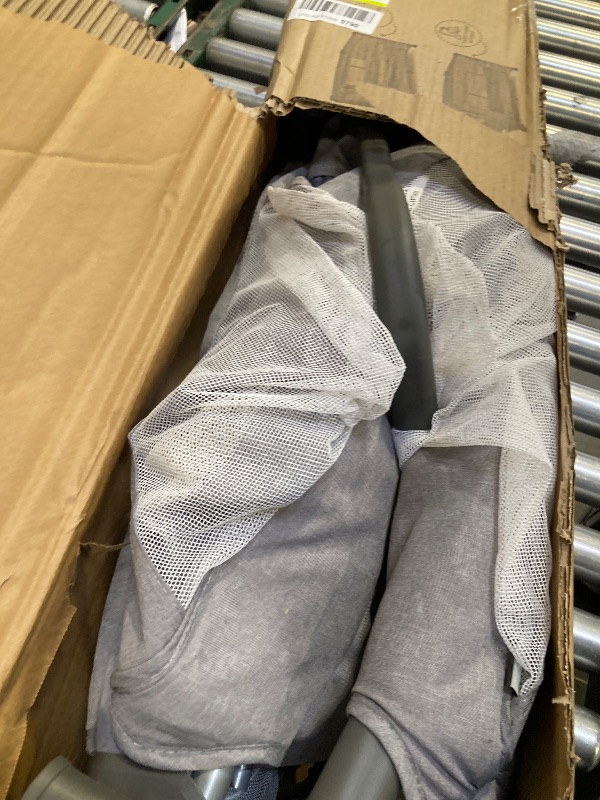 Photo 1 of 2-in-1 Baby Playard, Pack and Play Bassinet, Easy Folding Portable Crib with Music Mobile for Newborn to Toddlers (Grey)