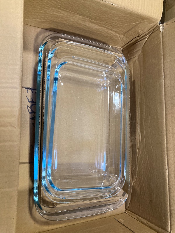 Photo 1 of 8-Piece Deep Glass Baking Dish Set with Plastic lids,Rectangular Glass Bakeware Set with Lids, Baking Pans for Lasagna, Leftovers, Cooking, Kitchen, Freezer-to-Oven and Dishwasher, Green