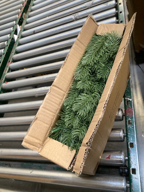 Photo 1 of 9ft Pre- Christmas Garland, Artificial Lighted Norfolk Pine Garland with Multi-Color Lights, Battery Operated Garland for Mantle Stairs Table Fireplace Xmas Decorations