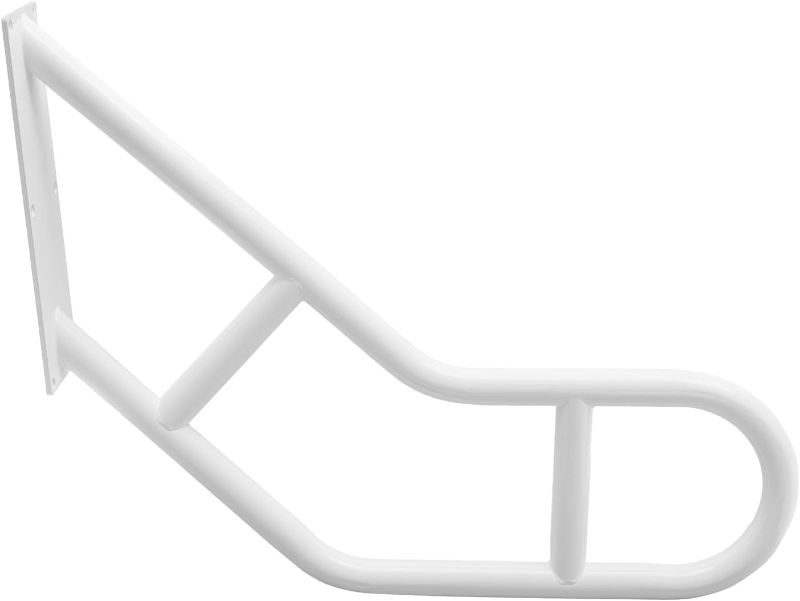 Photo 1 of 25inch U-Shaped Handrails for Outdoors, Wall Mount Handrail for Indoor, Safety Grab Bars for Stairs, Metal Stair Railing, 440.92 lbs Max Load (1, White)